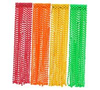 TOBBOMEY 48 Piezas Neon Bead Necklaces Fluorescent Carnival Accessories For Glow Parties Reusable Plastic Beads For Mardi Gras Halloween Christmas