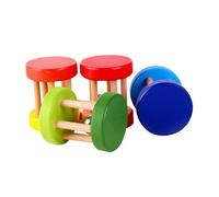 TOBBOMEY 4piezas Campana De Mano De Madera Educativa Para Niño Juguete Sonajero De Mano Para Infantiles Casa o Parque