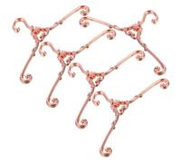 TOBBOMEY 5 Piezas Mini Perchas de Metal para Ropa de Muñecas Organizador Elegante para Vestuario de Casa de Muñecas Colgadores de Aleación Rosa Dorado