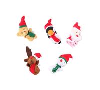 TOBBOMEY 5 Piezas Muñecos de Dedo Navideños de Peluche para Juguetes de Teatro de Títeres Figuras Pequeñas para Creativo y
