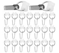 TOBBOMEY 50 Ganchos para Cortinas de Autocaravana con Rodillos de Nailon y Anillos Metálicos Clips Deslizantes para Riel en T Accesorios Resistentes para Interiores y Toldos Paquete de