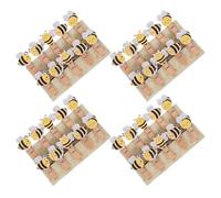 TOBBOMEY 50 Piezas Mini Pinzas de Madera con Diseño de Abeja Clips Decorativos para Fotos Manualidades y Cierre de Alimentos con Cuerda de Yute para Fiestas y Organización Interior y