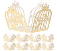 TOBBOMEY 50 Unidades Caja de Obsequio para Chocolates Diseño de Encaje Hueco Bandeja para Envoltorios de Trufa Papel Seguro para Dulces en Bodas y Fiestas