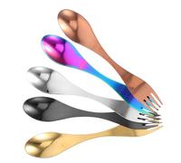 TOBBOMEY 5piezas Acero Inoxidable Spork Moderno Combo De Vajilla Hogar Uso Diario
