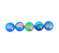 TOBBOMEY 5piezas Unidades Pelota Saltarina Transparente Diseño Peces Marinos De Goma Suave Juguete Educativo para Niño Niña Fiesta Regalo Cumpleaños