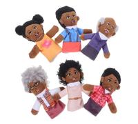 TOBBOMEY 6 Piezas Títeres de Dedo Familiares de Peluche para Preescolares Marionetas de Mano para Narración y Desarrollo del Lenguaje para Maestros y Padres