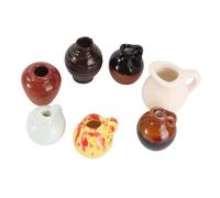 TOBBOMEY 7 Piezas Mini Jarrones Cerámicos Adornos Micro Paisaje Decoración Casa Muñecas Accesorios Colores Aleatorios Color Aleatorio