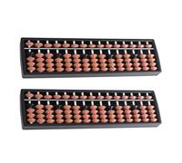 TOBBOMEY Ábaco Aritmético Educativo Portátil 15 Varillas 5 Cuentas Color Marrón 2 Unidades para Escolares Herramienta Tradicional de Cálculo Mental y Desarrollo Numérico