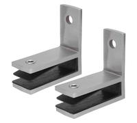 TOBBOMEY Abrazaderas de Vidrio Acero Inoxidable para Barandillas y Terrazas, Soporte para Paneles de Vidrio 10-12 Mm, Acabado Satinado, 2 Piezas Fijación Mural, Clips Resistentes