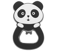 TOBBOMEY Abridor de Botellas de Cerveza Manual Imán para Refrigerador Diseño Panda Creativo en Aleación y Pvc Color Negro, Herramienta para Abrir Botellas Adecuado para Hogar y Fiestas