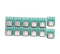 TOBBOMEY Adaptador Conector USB C Hembra 3.1 para Placa Convertidora PCB, Kit 12 Piezas, para Electrónica y Redes, Diseño Compacto, Transmisión Rápida de Datos, Color Negro