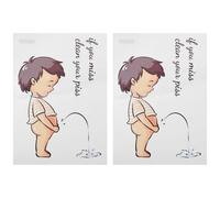 TOBBOMEY Adhesivo para Tapa de Inodoro Frase Divertida 2 Piezas de 20X30 CM Autoadhesivo Resistente para Baño y Jardín de Infancia Pegatina Decorativa para Entrenamiento para Ir al Baño