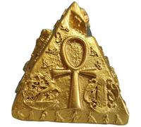 TOBBOMEY Adorno Piramidal de Escritorio Grande Estilo Egipcio Vintage Modelo de Simulación de Pirámide Misteriosa en Resina Decoración del Hogar para Oficina y Sala de Estar