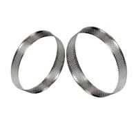 TOBBOMEY Aros para Mousse Perforados de Acero Inoxidable 2 Piezas 20 CM y 18 CM Superficie Antiadherente para Tartas Pasteles de Frutas y Postres Repostería Profesional y Casera