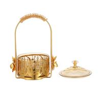 TOBBOMEY Bandeja para Servir Dulces con Tapa para Eid Mubarak, Decoración Islámica de Medio Oriente, Contenedor de Refrigerios para Ramadán, Adorno Portátil para Mesa Festiva, Plástico y