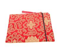 TOBBOMEY Bolsa Biblia De Tela Brocada Roja 20x25 Cm, Estuche Pequeño Para Textos Religiosos, Organizador Versátil Para Documentos y Libros, Uso Diario Espiritual Para Mujer