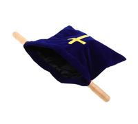 TOBBOMEY Bolsa de Ofrendas de Diezmo para Iglesia con Cruz Bordada, Gran Capacidad, Tela y Madera, Adecuado para Suministros de Comunión, Bautizos y Decoraciones Religiosas