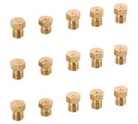TOBBOMEY Boquilla de Latón para Estufa de Gas 15 Piezas, Repuesto para Quemador Orificios 0.5/0.7/0.87/1.02 Mm, Resistente al Calor, Compatible para Uso Doméstico en Cocina de Gas