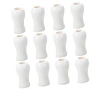 TOBBOMEY Borlas De Cordón De Madera para Ventanas Tiradores De Cordón Blancos 12 Piezas Madera Lisa y Sólida Uso Cortinas y Persianas Paquete Completo