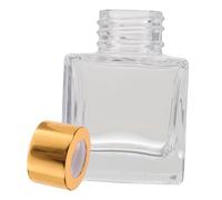 TOBBOMEY Botella de Vidrio Aromaterapia Transparente para Perfume Diseño Cuadrado Tapa Color Aleatorio Frasco para Esencia Hogar y SPA Color Aleatorio