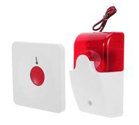 TOBBOMEY Botón de Emergencia para Baño Cableado Dc12V Sistema de Alarma Sonora y Visual 2 Botones Independientes Llave de Reinicio Dispositivo de Alerta para Adultos Mayores y Pacientes