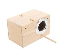 TOBBOMEY Caja De Cría De Madera para Pájaros Natural para Periquitos y Lovebirds Aislante y Caliente para y Exterior