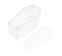 TOBBOMEY Caja Habitat Acrílica Transparente para Reptiles Cerrado Forma de Ataúd para Alimentación y Cría de Serpientes Tortugas y