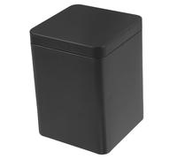 TOBBOMEY Caja Metálica Cuadrada para Té con Tapa Ajustada Envase Hermético para y Especias Almacenamiento Práctico y Ligero para Infusiones y Color Negro