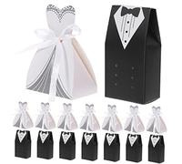 TOBBOMEY Cajas De 100 Uds. Caja De Dulces Novia Decoraciones De Despedida De Soltera Cajas De Dulces Para La Fiesta Tarjetas De Boda Para Los Novios Dama De Honor Nupcial Papel