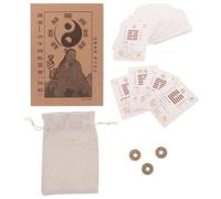 TOBBOMEY Cartas De i Ching para Principiantes 64 Hexagramas Tamaño Estándar Material Duradero para Estudio y Adivinación Cultural Oriental Juego Completo Manual Guía y Monedas Chinas Suerte