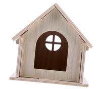 TOBBOMEY Casa De Madera para Hámster y Mascotas Pequeñas Refugio Acogedor y Natural para Hámster y Ratas para Jugar y Descansar