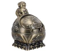 TOBBOMEY Cenicero Esférico con Tapa Resistente al Viento de Aleación de Zinc Diseño Vintage con 3D del Zodiaco Chino para Uso en Interiores y Exteriores Cenicero Decorativo para