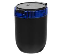 TOBBOMEY Cenicero para Coche con Tapa Antiolores Portátil de Acero Inoxidable y Abs Diseño Reducido para Portavasos Luz Nocturna Azul Multiuso como Cenicero y Pequeño