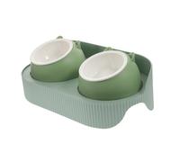 TOBBOMEY Comedero Antideslizante para Gatos Protección del Cuello Tazón De Doble para Alimento y Agua Diseño Resistente Volcaduras Material Seguro y para El