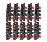 TOBBOMEY Conectores De Terminales para Altavoz Estéreo 4 Vías Grandes, Clips De Cable Abs Resistentes, Uso En Pruebas y Conexión De Cables De Luces Led, Pack De 10 Unidades, Color Negro