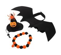 TOBBOMEY Conjunto De Disfraces para Mascotas Gato Incluye Alas De Murciélago Collar y Sombrero De Bruja Ropa Decorativa para Ocasiones Festivas Cosplay De Halloween