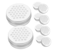 TOBBOMEY Contenedor De Aluminio para Ambientador y Difusor De Aroma 60ml Tapa Roscada Hueca y Diseño Perforado, Set De 10 Unidades para Entrenamiento De Olfato Perros, Uso Interior Hogares y Oficinas