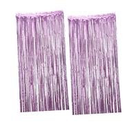 TOBBOMEY Cortina de Lluvia para Fondo de Fiesta 2 Piezas 1x2,5 M Color Rosa Plástico Decoración para Bodas Festivales y Fotografía de Escenario