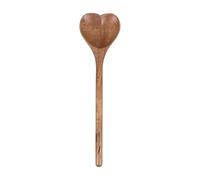 TOBBOMEY Cuchara de Madera Forma de Corazón, Cuchara para Ensalada Multifuncional de 25.5x7x1.3 Cm, para Café y Postres, Utensilio de Cocina Versátil para Servir y Mezclar Ingredientes