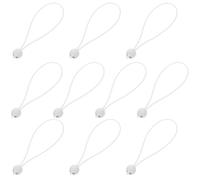TOBBOMEY Cuerdas Elásticas de Lona con Bolas Blancas 20 Cm, 10 Unidades, Sujetadores de Amarres para Toldos y Paraguas Exteriores, Resistentes Intemperie para Camping y Actividades al Aire