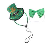 TOBBOMEY Diadema de Trébol Irlandés y Pajarita Verde, Conjunto 2 Piezas para Disfraces del Día de San Patricio, Accesorios Festivos para Fiestas y Eventos Temáticos, Diadema Sombrero