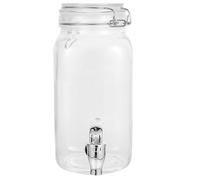 TOBBOMEY Dispensador de Bebidas de Vidrio 2L con Grifo ABS Barril para Jugos y Vinos Tapa Sellada con Anillo Hermético para Uso en Cocina y Hogar Adecuado para Bebidas Frías y