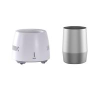TOBBOMEY Enfriador de Latas Eléctrico Portátil Blanco, Taza de Enfriamiento Rápida para Bebidas, Enfriador de Cerveza Compacto para Escritorio, Oficina y Viajes, Adaptador Ac220v Incluido