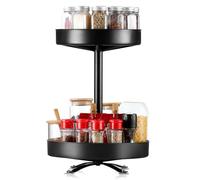 TOBBOMEY Estante Giratorio para Condimentos de Cocina Organizador de Especias de 10 y 12 Dos Capas Bandeja Giratoria 360° para Almacenamiento y Orden Hogar