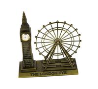 TOBBOMEY Estatua de Aleación de Londres Big y London Eye Decoración Moderna para Hogar y Oficina Recuerdo Turístico Británico para Mesa o Estantería Color Bronce Antiguo