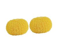 TOBBOMEY Estropajos De Malla Reutilizables 2 Uds Bola para Fregar Platos Amarillo Bola De Fregado De Esponja De Fibra Duradera Limpieza De Cocina y Picnic Uso Múltiple para Hogar y Alimentos