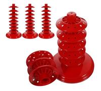 TOBBOMEY Expositor de Piruletas Rojo de 8 Niveles Soporte Ajustable de Polipropileno para Fiestas y Cumpleaños Organizador de Mesa de Postres 4 Unidades y Múltiples Orificios de