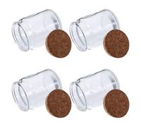 TOBBOMEY Frasco de Vidrio Transparente 4 Piezas con Tapa Hermética Recipiente Sellado para Almacenamiento y Oraciones Frascos para Galletas y Café Adecuado para Uso Cristiano y