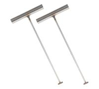 TOBBOMEY Gancho para Tapa de Alcantarilla Mango en T Acero Resistente de 43 CM y Diámetro 8 MM Juego de 2 Piezas Elevador Manual Multiusos para Abrir Tapas y Puertas Enrollables en