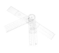 TOBBOMEY Goniómetro Médico Transparente para Articulaciones Regla Angular de Plástico 214X49Mm y 2025X45Mm Goniómetro Transportador de 360 Grados para Fisioterapia y Medición